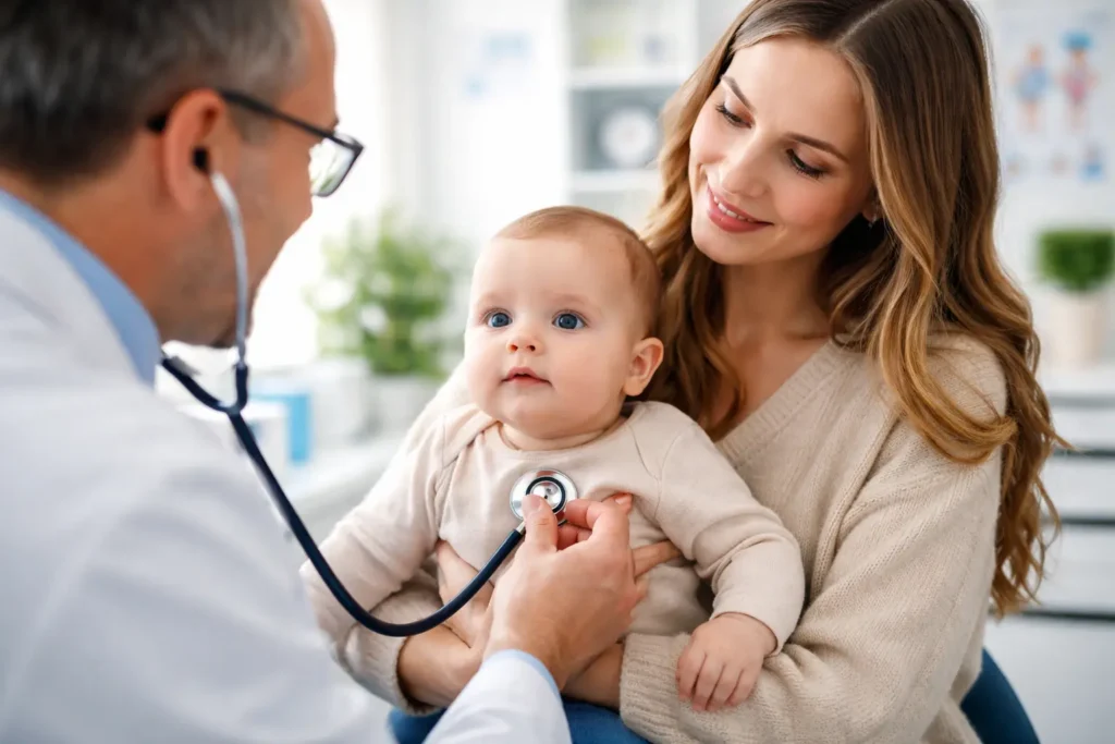 un bébé chez le médecin