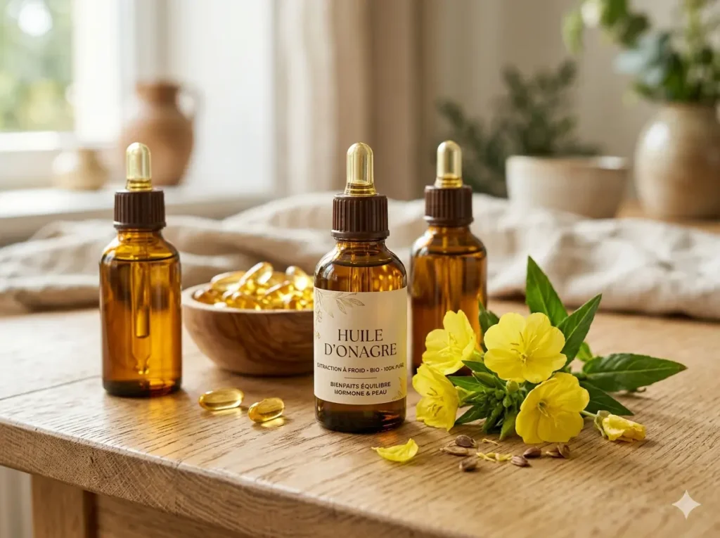 flacon d'huile d'onagre