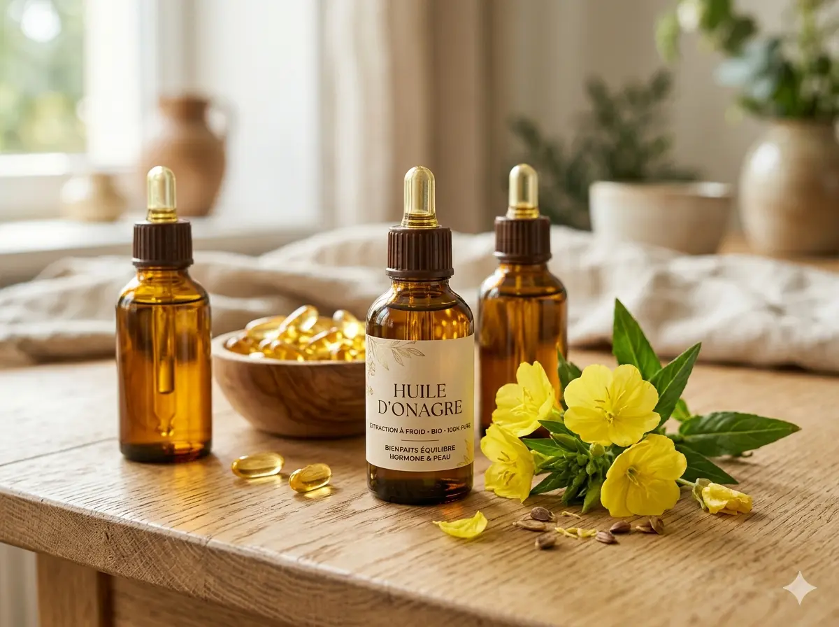 flacon d'huile d'onagre